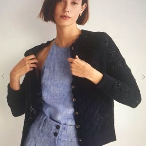 Boden Scallop Crochet Cardigan